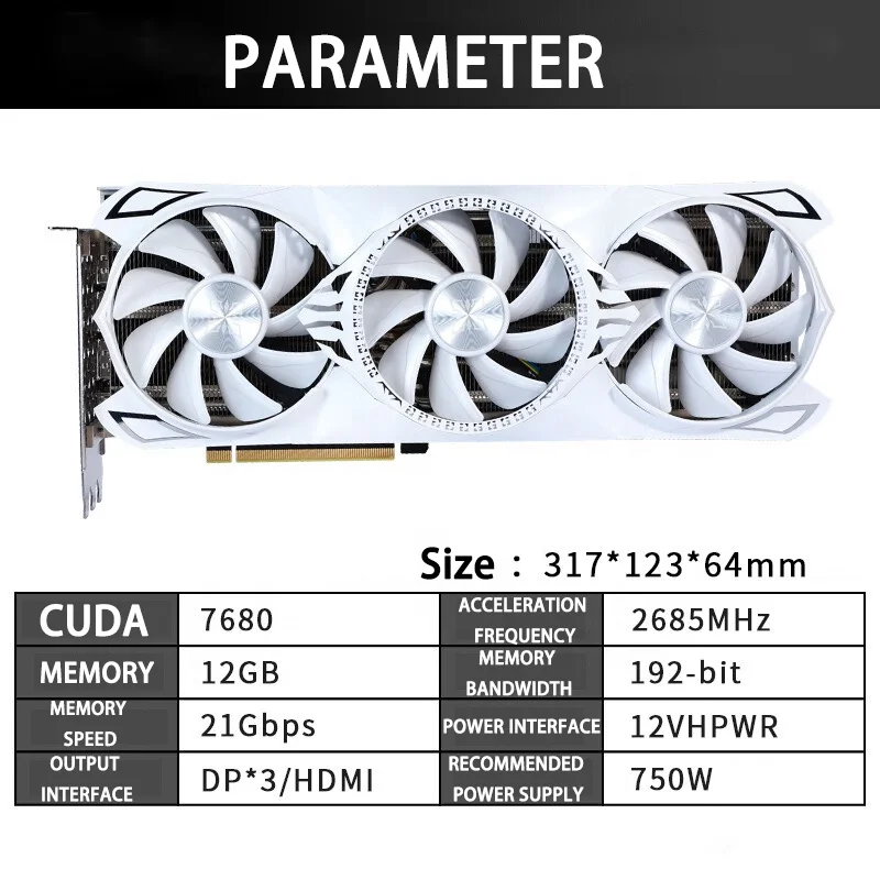 Фото Новый GAINWARD GeForce RTX 4070Ti GDDR6X 12G OC для компьютера/игр/настольного компьютера RTX 4070 Ti DLSS 3, модный дизайн, эффективный радиатор №3