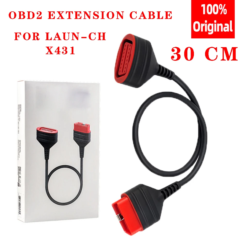 Удлинительный кабель OBD2 для оборудования Launch X431, для оригинального кабеля Think-diag, 30 см, подходит для оборудования Launch X431