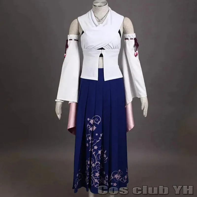 Аниме Ролевая игра 81UAT6X8 Yuna Cos Game Final Fantasy x FFX Yuna Косплей Костюм You Na платья Ожерелье Аксессуары Игрушки Реквизит