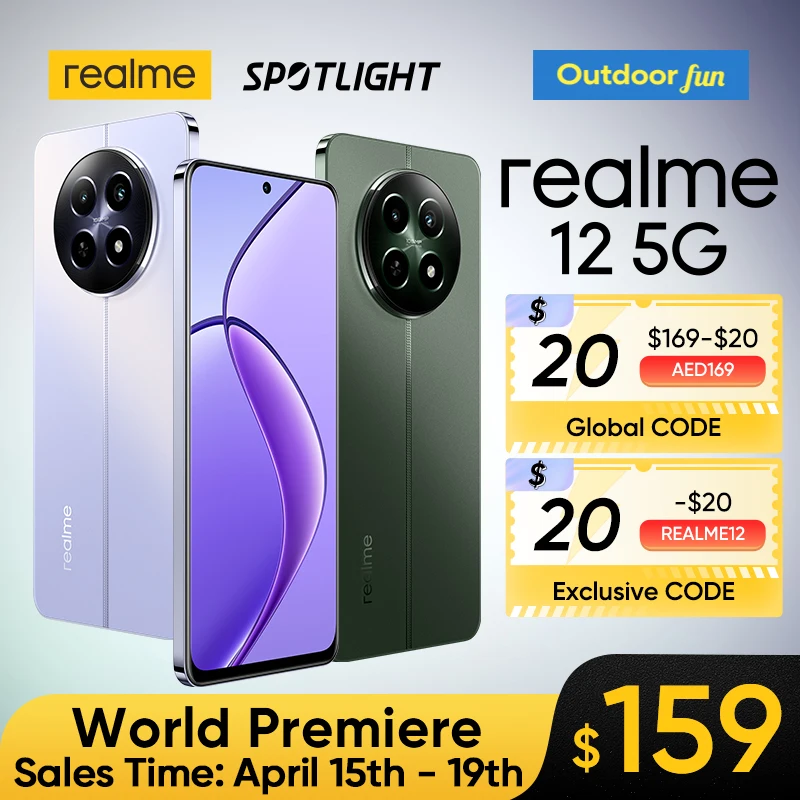 [Мировая премьера] Смартфон realme 12 5G, 108 Мп камера, 6,72 