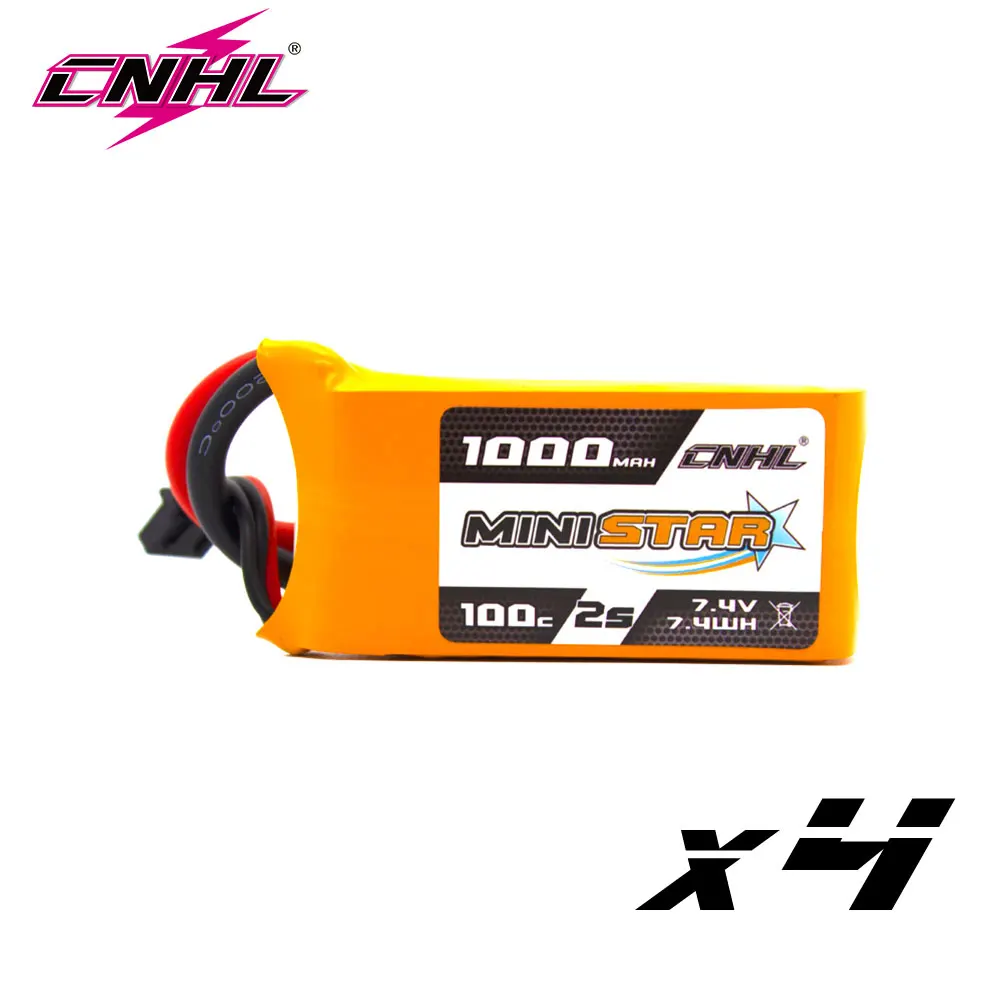 4 шт. CNHL Lipo 2S 7,4 В Аккумулятор 1000 мАч 100C системная серия с T Deans для радиоуправляемого FPV дрона квадрокоптера вертолета самолета автомобиля