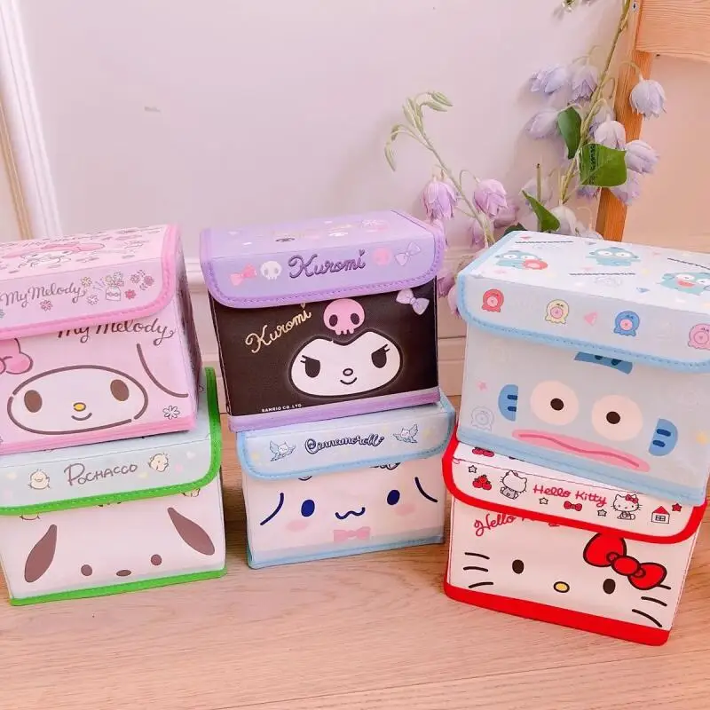 Горячая коробка для хранения Sanrio Hello Kitty Kawaii, аниме, модный студенческий пенал, коробка для игрушек, косметическая коробка с крышкой, пылезащитный, новый стиль