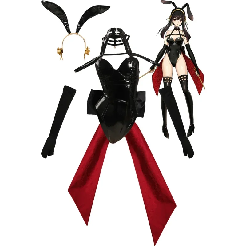 Семейный костюм для косплея SPY Yor Forger Bunny, наряды для девочек, черные сексуальные женские боди, чулки для Хэллоуина, ролевые игры, вечерние E