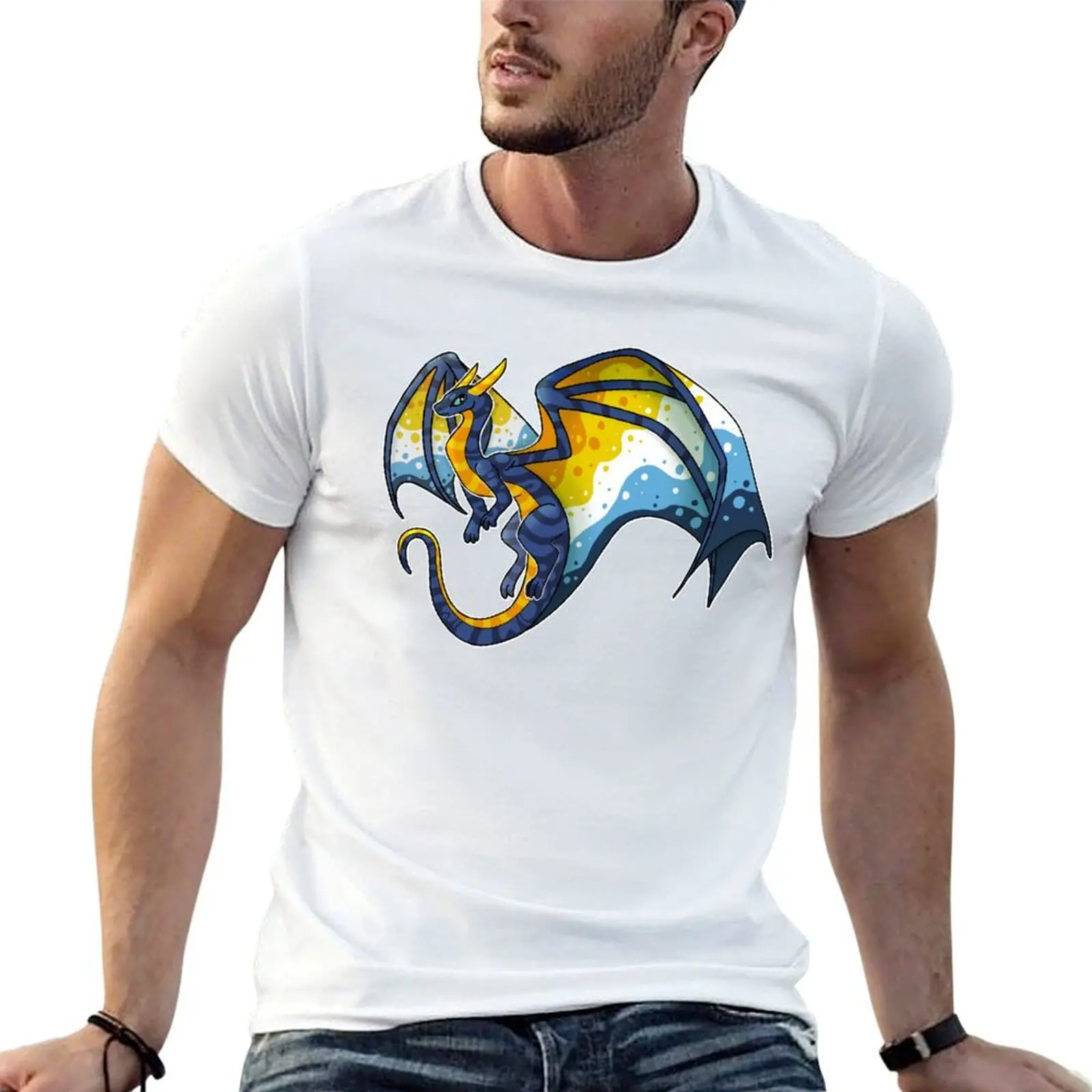Футболка AroAce Dragon Friend, дизайнерские забавные футболки, хлопковая футболка
