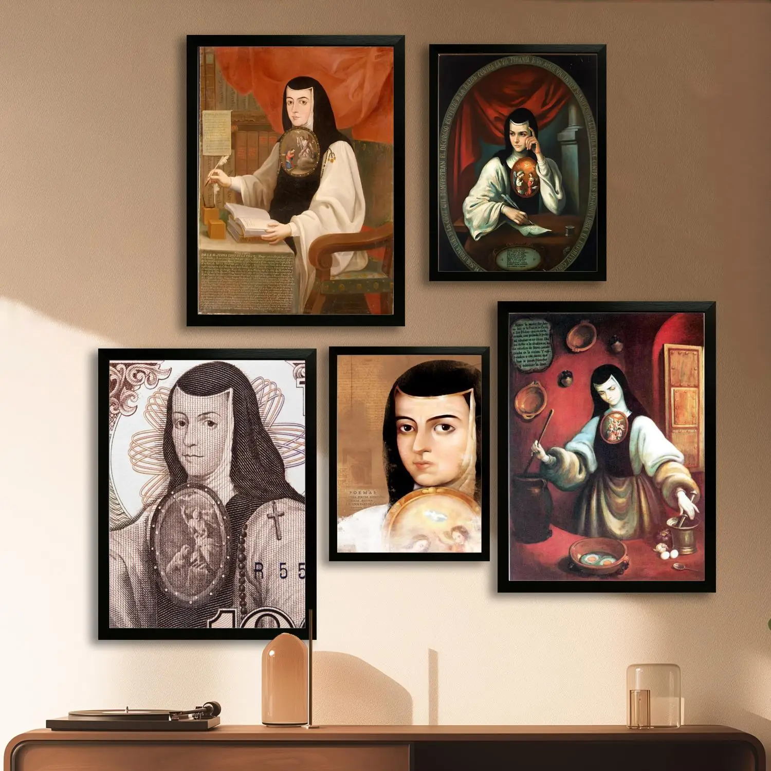 sor juana ines de la cruz холст художественный постер и настенное искусство, печать с изображением, современный декор для семейной спальни, декоративная живопись