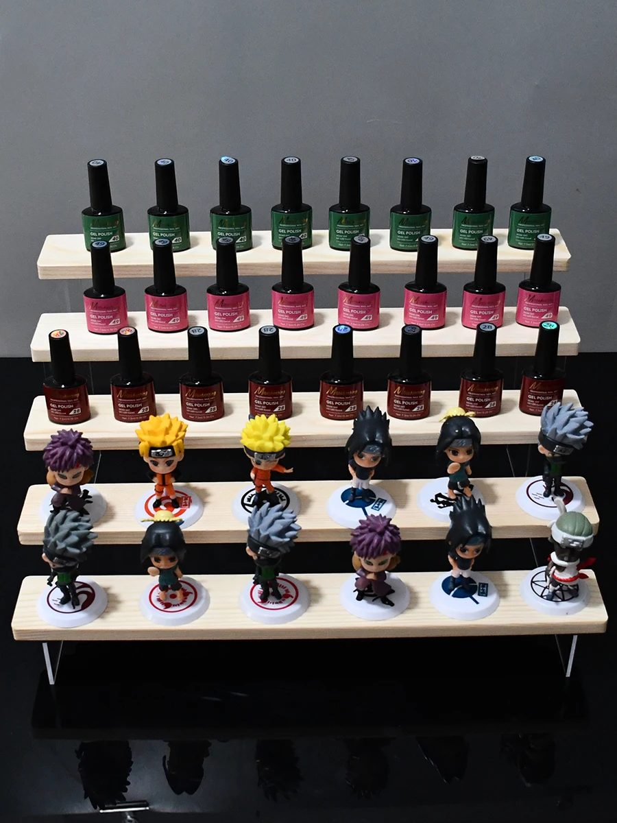 Фото Акриловая подставка-витрина, полка для коллекционных вещей Amiibo, поп-фигурки, кексы, духи, макияж, деревянная подставка-Органайзер №4