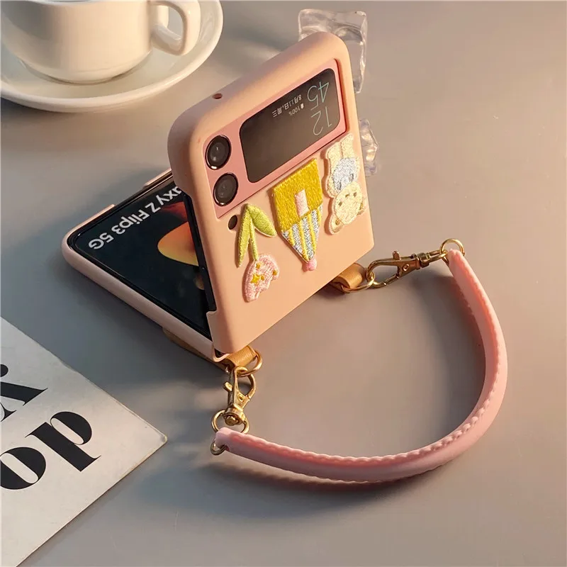 Для Samsung ZFilp3 Sampul Rumah Bordir Lucu для Samsung Galaxy Z FLIP 3 Быстрая доставка