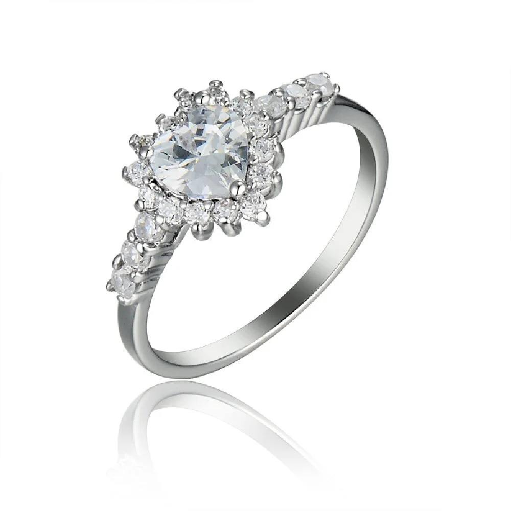 Женское Модное Кольцо Iced Out Bling CZ В Форме Сердца, Серебряное Модное Обручальное Кольцо, Ювелирное Изделие (art.: 3920ca8b70aa4) - 3920ca8b70aa4