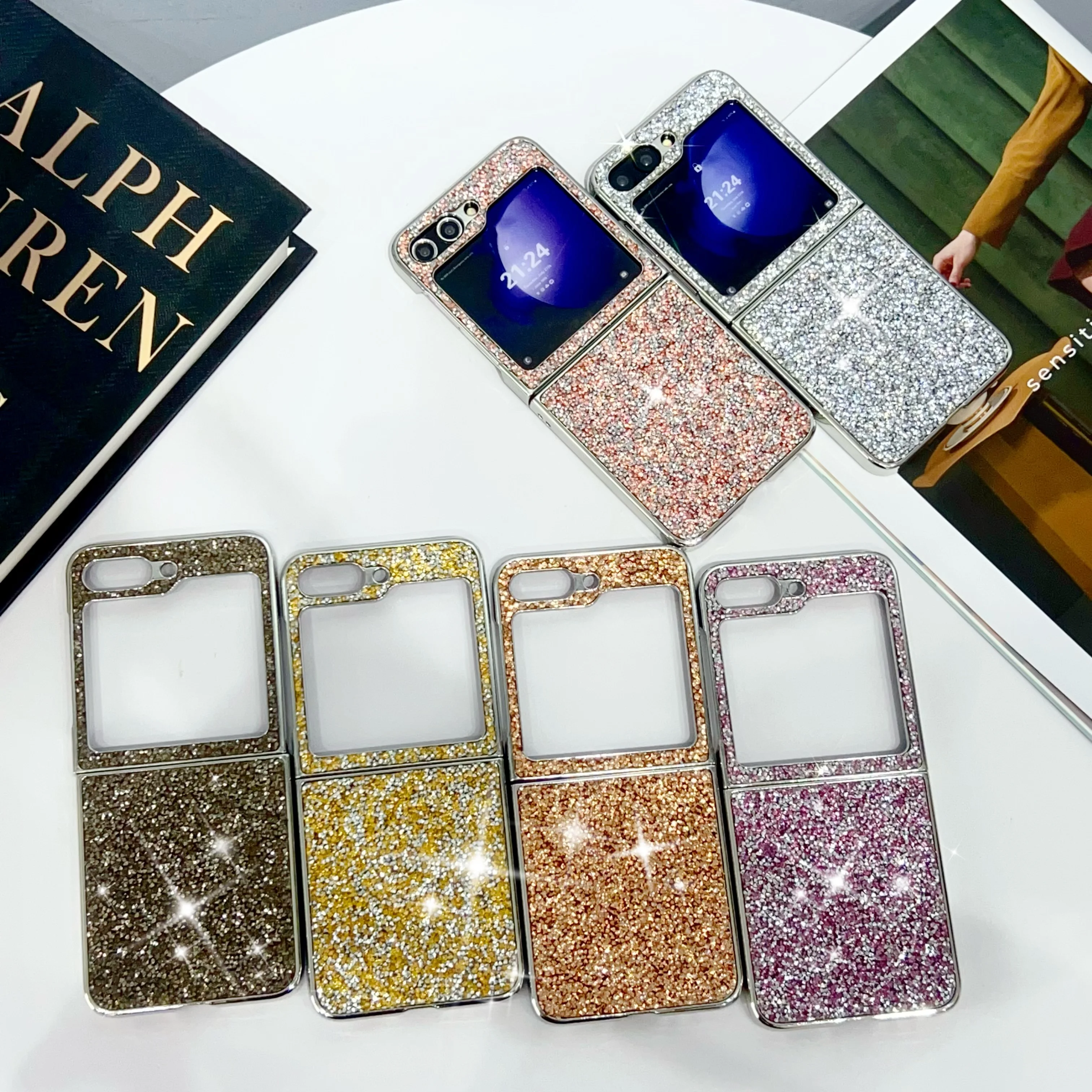 Флип-чехол для Samsung Galaxy Z 3, флип p4, флип-чехол для 5 дюймов, Шикарный чехол со стразами и драгоценными камнями, блестящий чехол-накладка