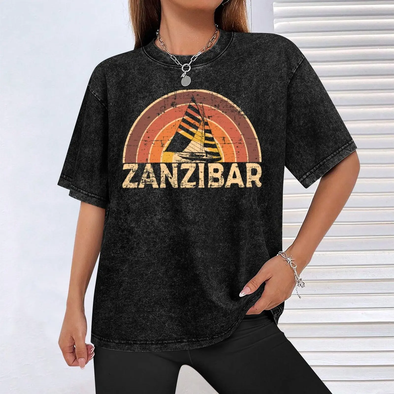 Фото Zanzibar винтажная футболка с парусным дизайном уличная одежда винтажная одежда футболки с рисунком футболки на заказ мужские рубашки с рисунком №4