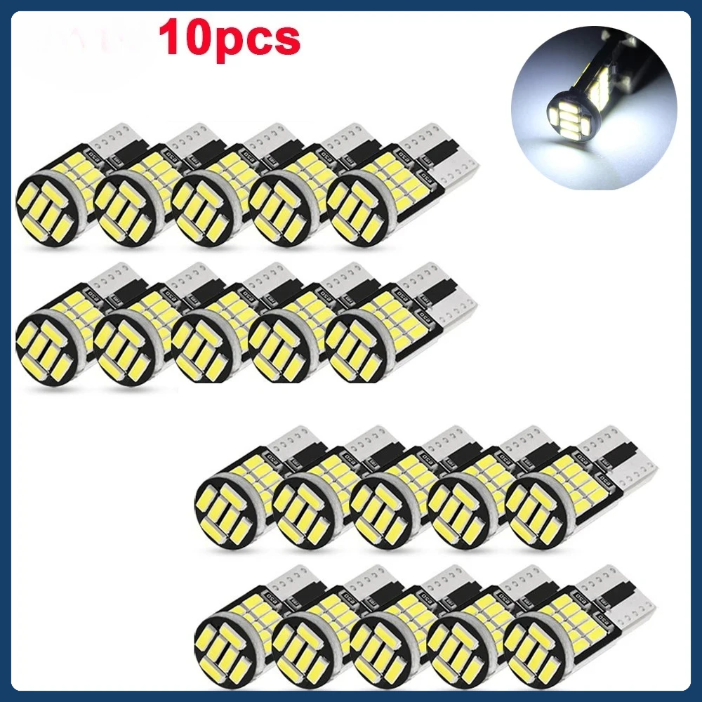 10 шт. T10 W5W светодиодные лампы 26SMD 4014 чипов 194 501 Canbus белая сигнальная лампа салона автомобиля купольные габаритные огни для чтения 12 В