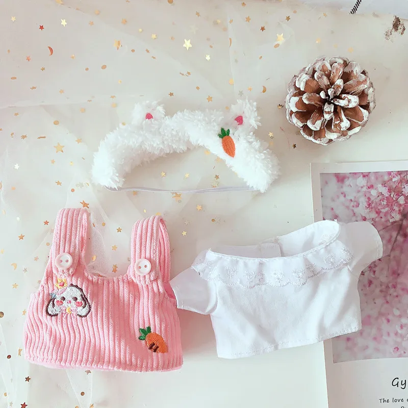 Фото Кукольная одежда для 20 см EXO Детская кукла одежда повязка на голову + рубашка + подтяжки милые аксессуары для кукол Корея Kpop EXO idol куклы игрушки №5