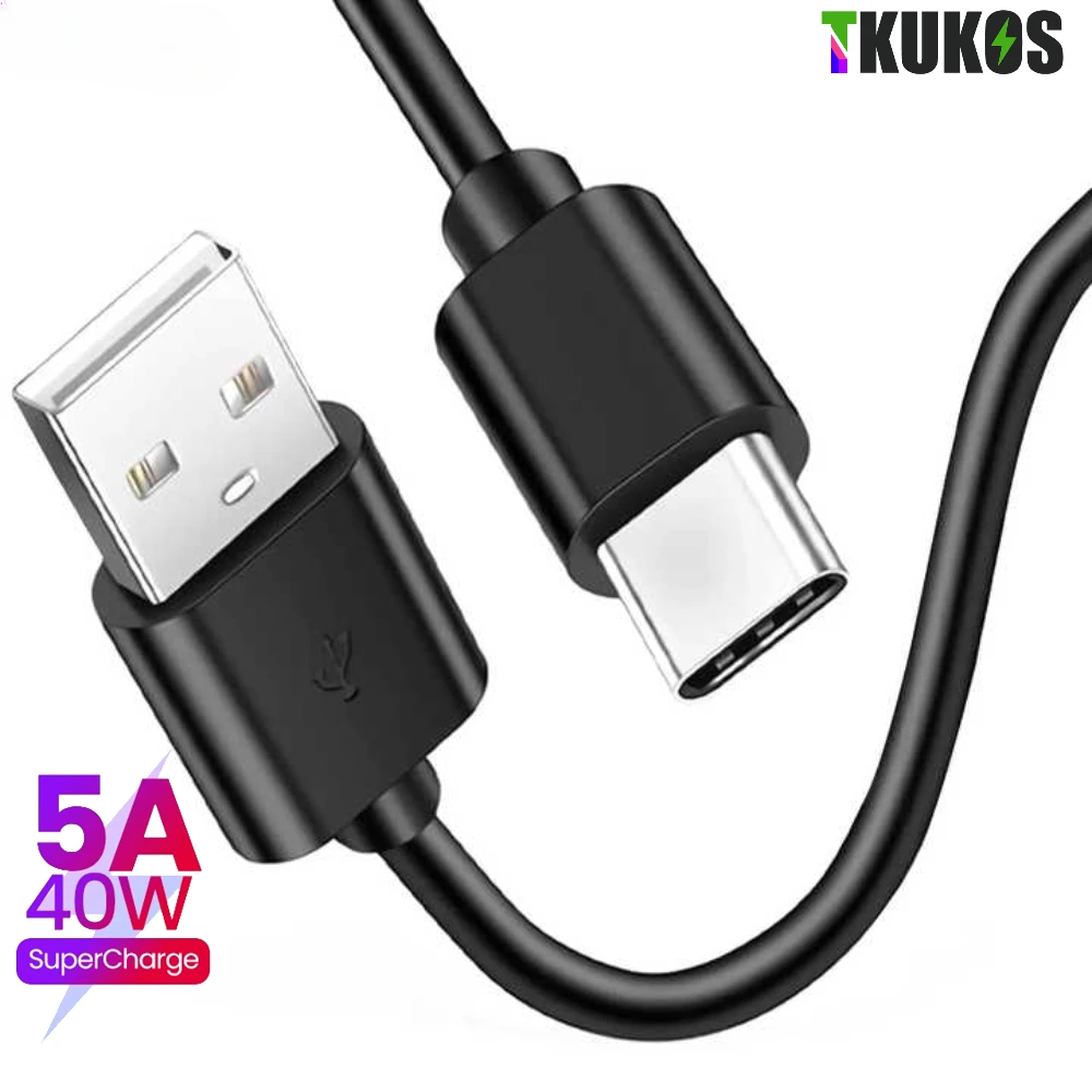Супербыстрый зарядный кабель 5A USB Type C для Huawei P40 P30, шнур для быстрой зарядки и передачи данных для Xiaomi Mi 13, 12 Pro, Oneplus, Realme POCO