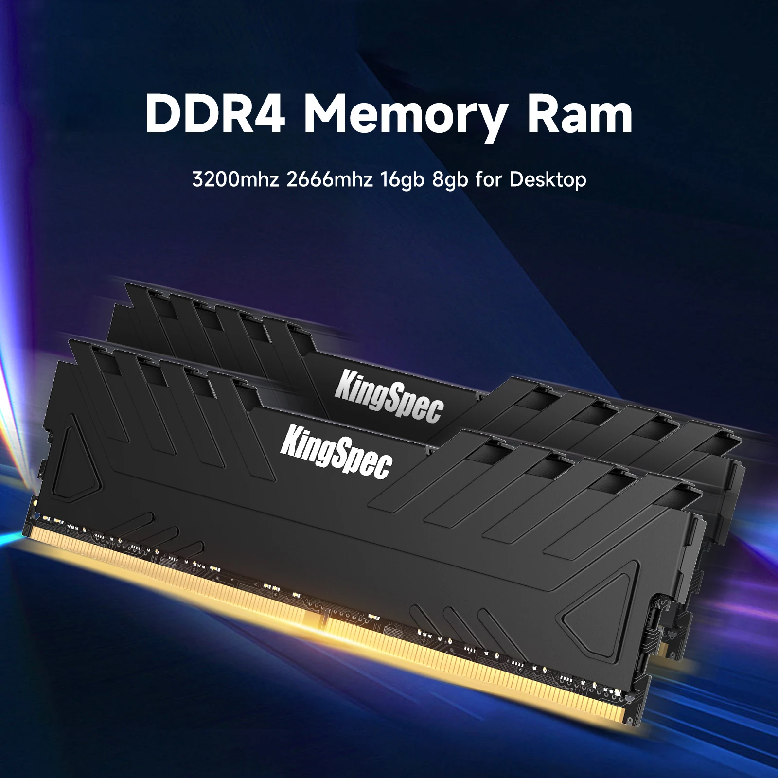 Фото KingSpec RAM DDR4 8 ГБ 16 ГБ 32 ГБ 3200 МГц 2666 МГц XMP 8 ГБX2 16 ГБx2 Комплекты памяти Intel Радиатор Настольная память для материнской платы DDR4 №2