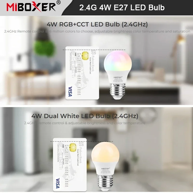 Фото 10 шт. Miboxer 4 Вт 6 Вт двойной белый/RGB CCT умная светодиодная лампа E27 GU10 MR16 E14 прожектор лампа 2,4G пульт дистанционного управления 110 В-220 В 12 В №5