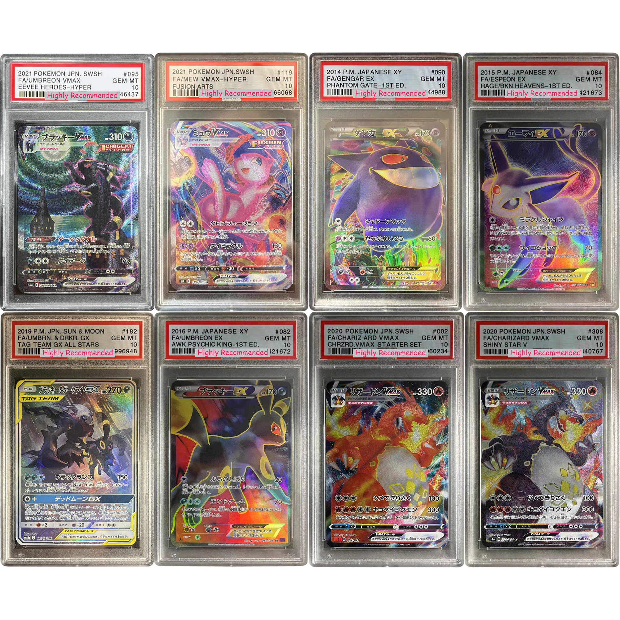Diy PTCG PSA Mew Gengar Umbreon Charizard Rayquaza коллекционная карточка копия версия рейтинг карточка аниме Игра карточка Подарочные игрушки