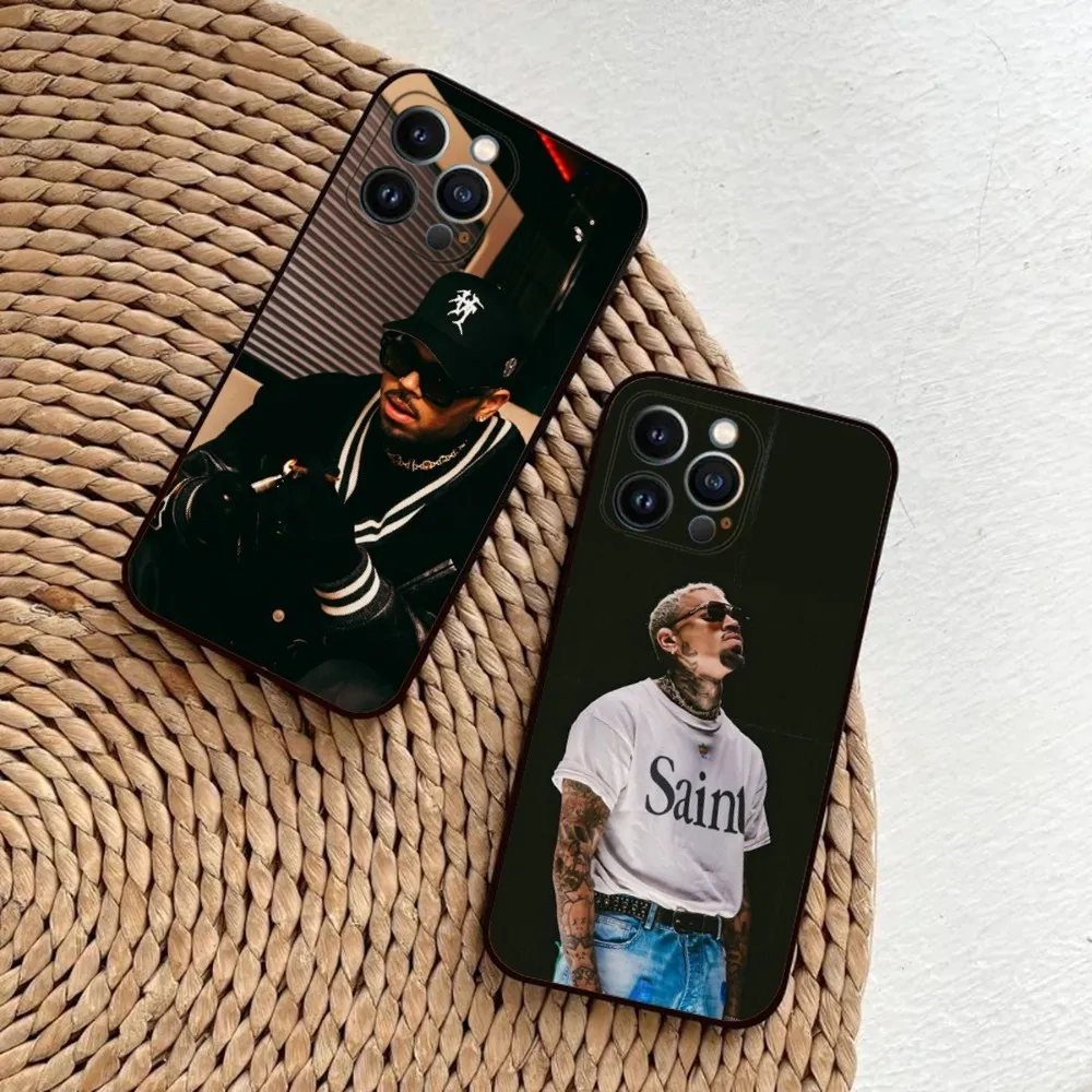 Чехол для телефона Rapper Chris Brown для iPhone 15,14,13,12,11,Plus,Pro Max,XS,X,XR,SE,Mini,8,7 мягкий силиконовый черный чехол