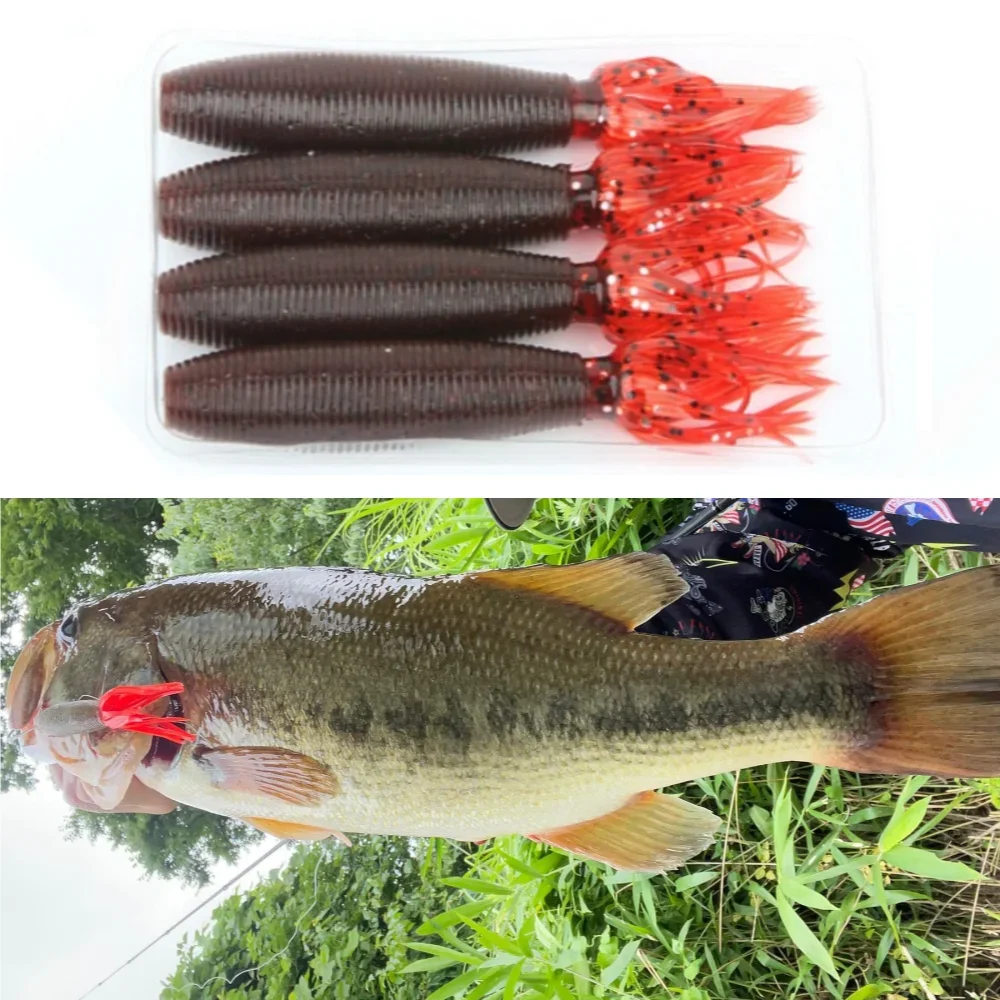 Мягкая приманка TSUYOKI Fat Ika, 4 шт./упаковка, приманка easy shiner shad, силиконовая приманка, рыболовная приманка, черный окунь, Ямамото, толстые приманки на заказ