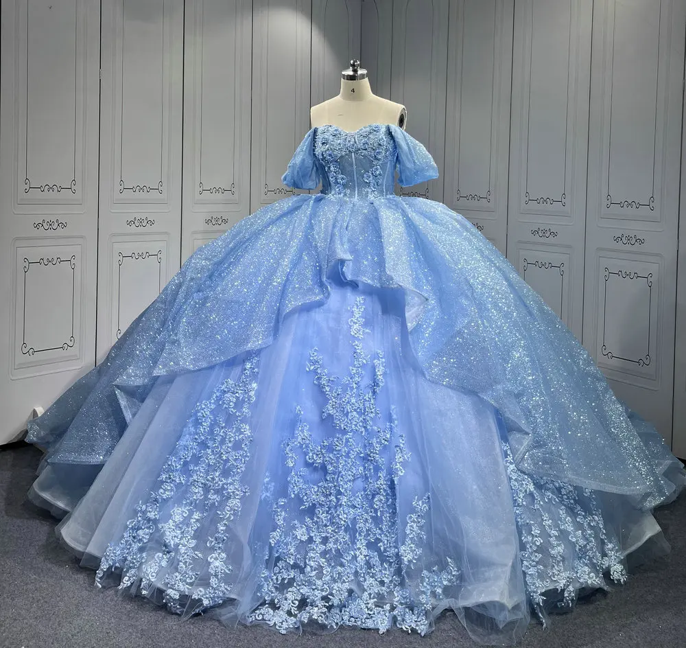 Небесно-голубое платье Mumuleo Princess Quinceanera Vestidos De 15, Vestidos Quinceanera Azul Rey