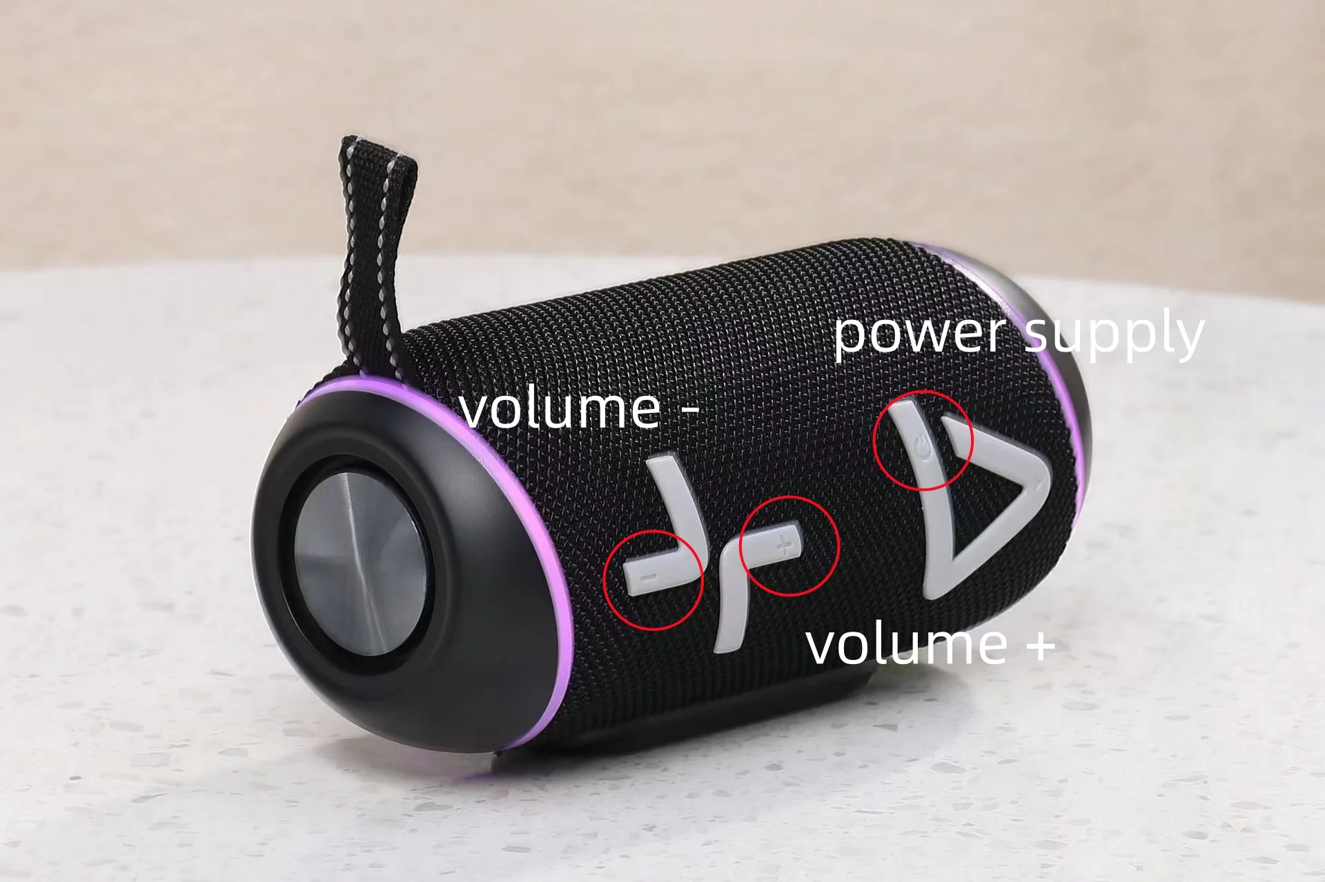 Фото TG655 портативный Bluetooth-динамик с подвесной веревкой, уличный динамик, беспроводной светодиодный светильник, сабвуфер, альпинизм и кемпинг №2