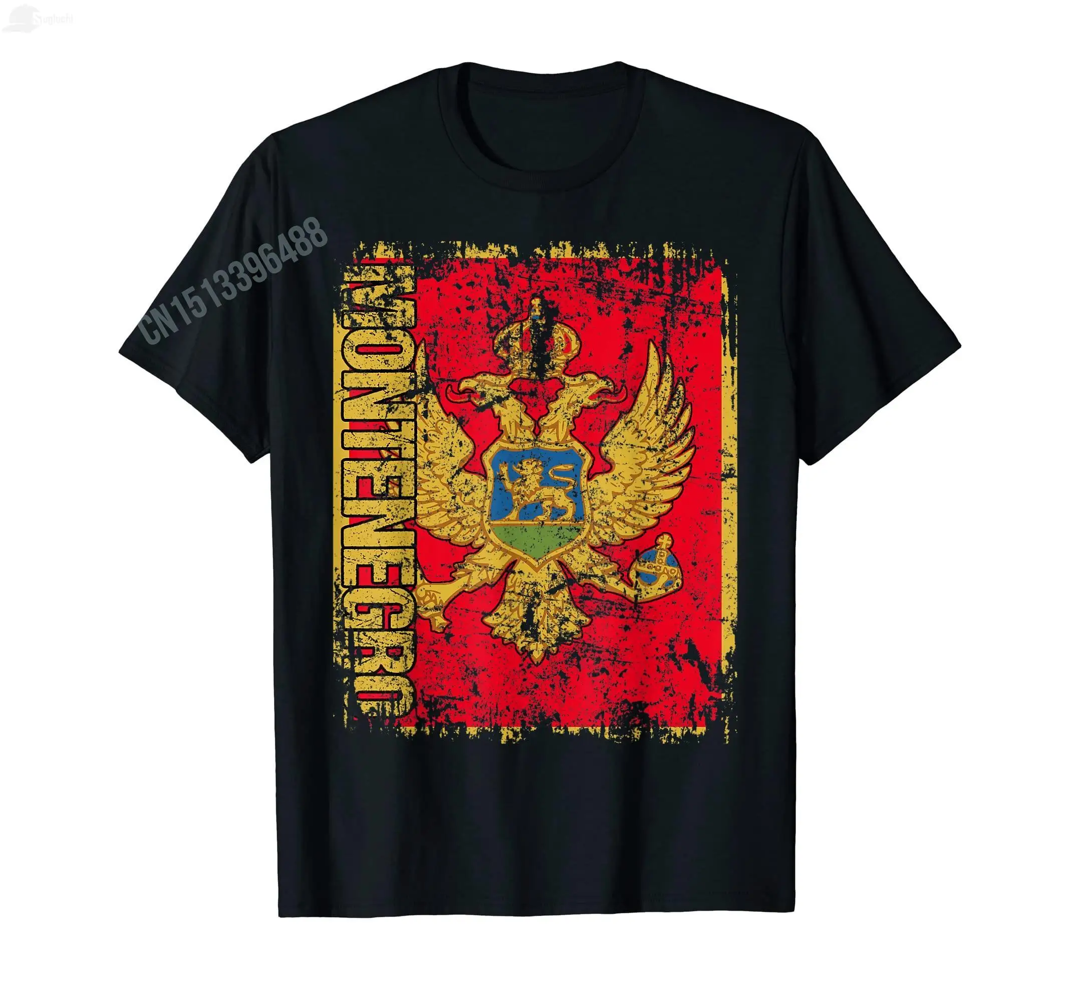 100% Cotton Montenegro Flag With Vintage National Montenegrin T-Shirt For Men Women T Shirt Hip Hop Tops Tees (art.: 3920cbdf73feb) - 3920cbdf73feb