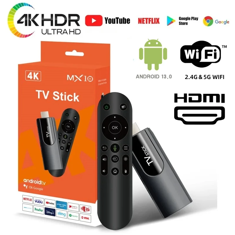 ТВ-приставка MX10 Mini H618, 4 ядра, Android 13, 4K HD, 2 + 16 Гб