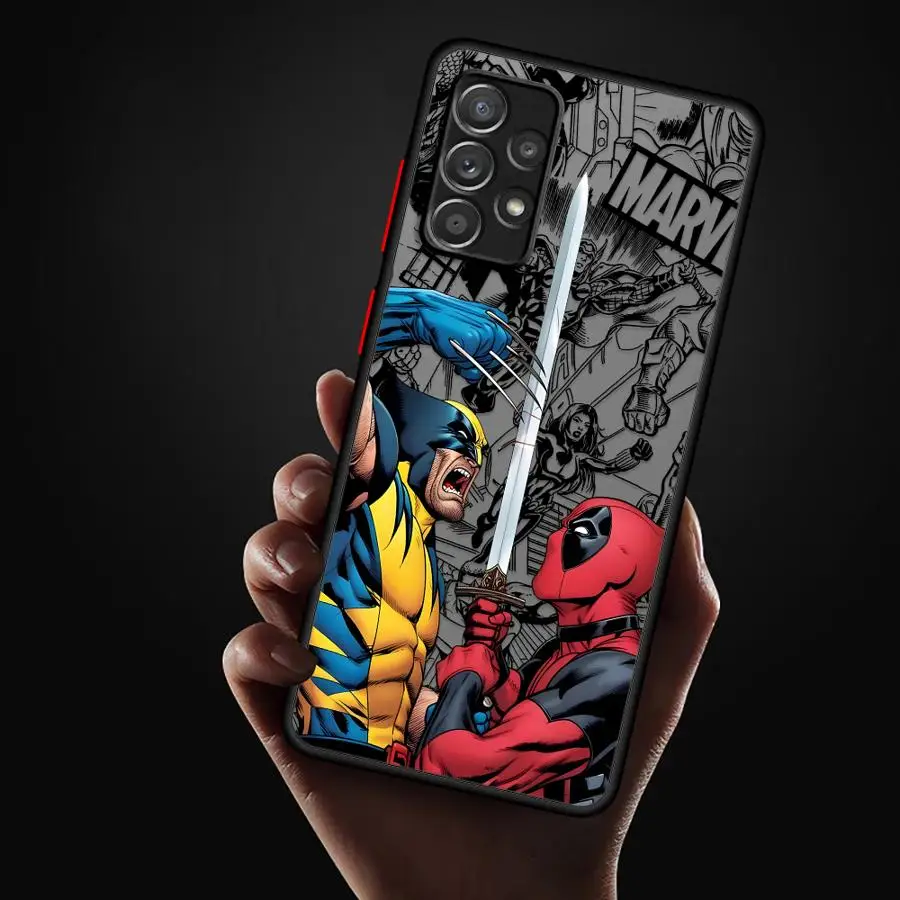 Чехол WolveriNe и Deadpool для Samsung Galaxy A53 A52 A56 A54 A22 A35 A36 A73 A21s A25 A26 A24 A34 Матовый чехол для телефона (art.: 3920d08cb596c) - 3920d08cb596c