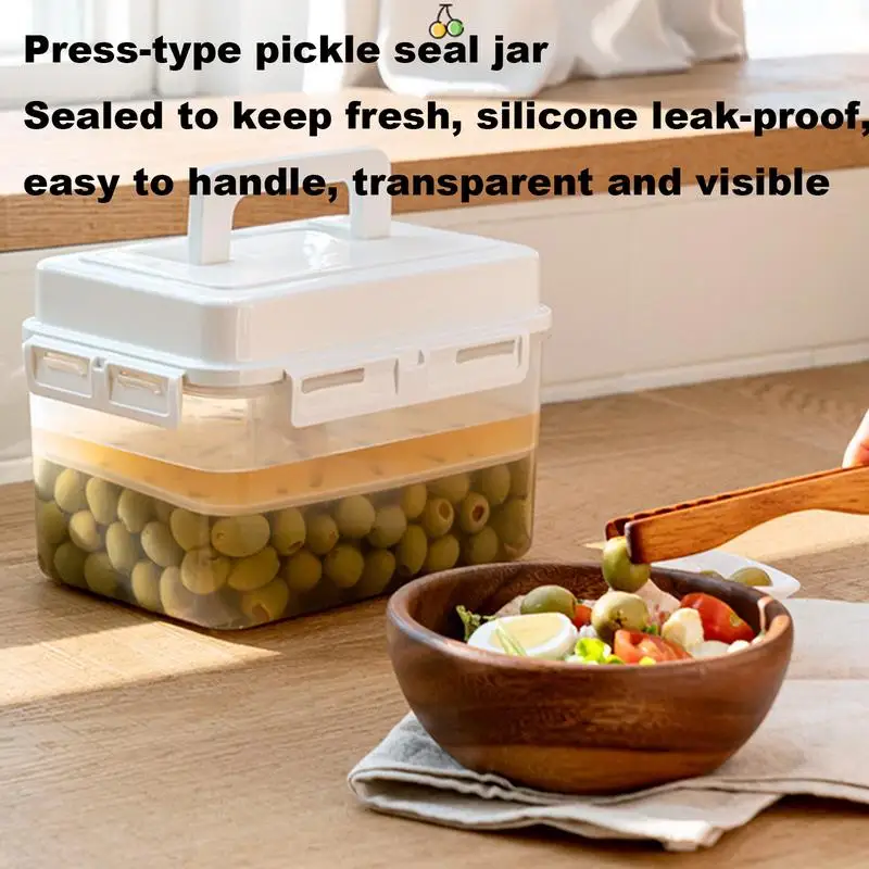 Фото Kimchi Press Pojemnik do przechowywania fermentacji 4L/5L Pojemnik na marynarki Pojemniki do organizowania kuchni Przenośny, szczelny pojemnik do przechowywania №5