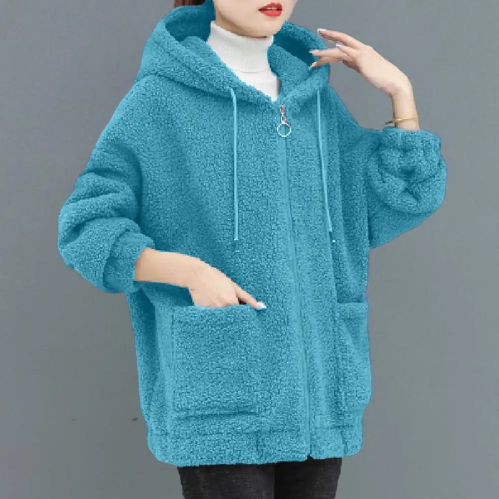 Зимнее утепленное пальто из овечьей шерсти с капюшоном, Размер 4XL, новинка 2023, корейское Свободное пальто средней длины с капюшоном, женские теплые Базовые Куртки, теплые