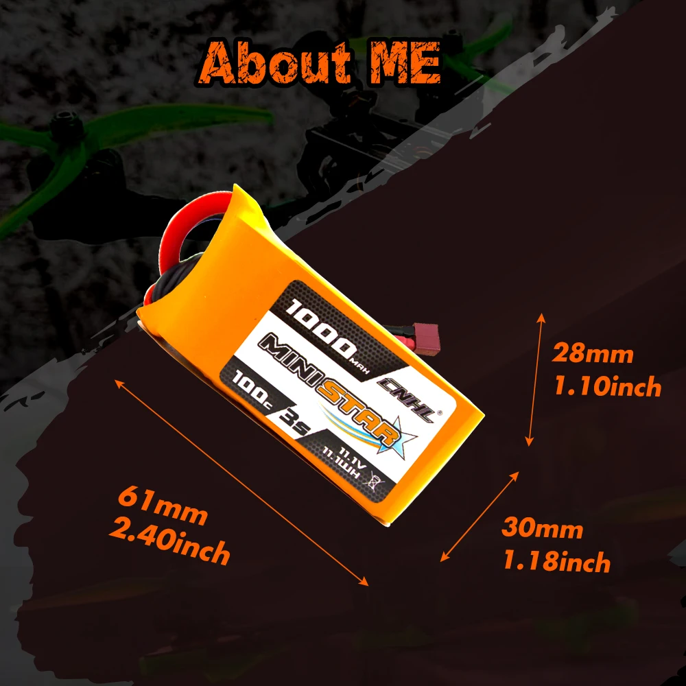 Фото 2 шт. CNHL Lipo батарея 2S 3S 4S 7,4 V 11,1 V 14,8 V 1000mAh 100C системная серия с T Deans для FPV, вертолет-Дрон самолета №4
