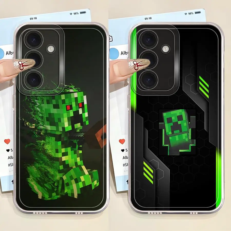 Фото Мягкий чехол для Samsung Galaxy A26 A24 A73 A54 A33 A25 A15 A55 A23 A56 A34 A35 A36 A13 A14 с мультяшным зеленым узором №3