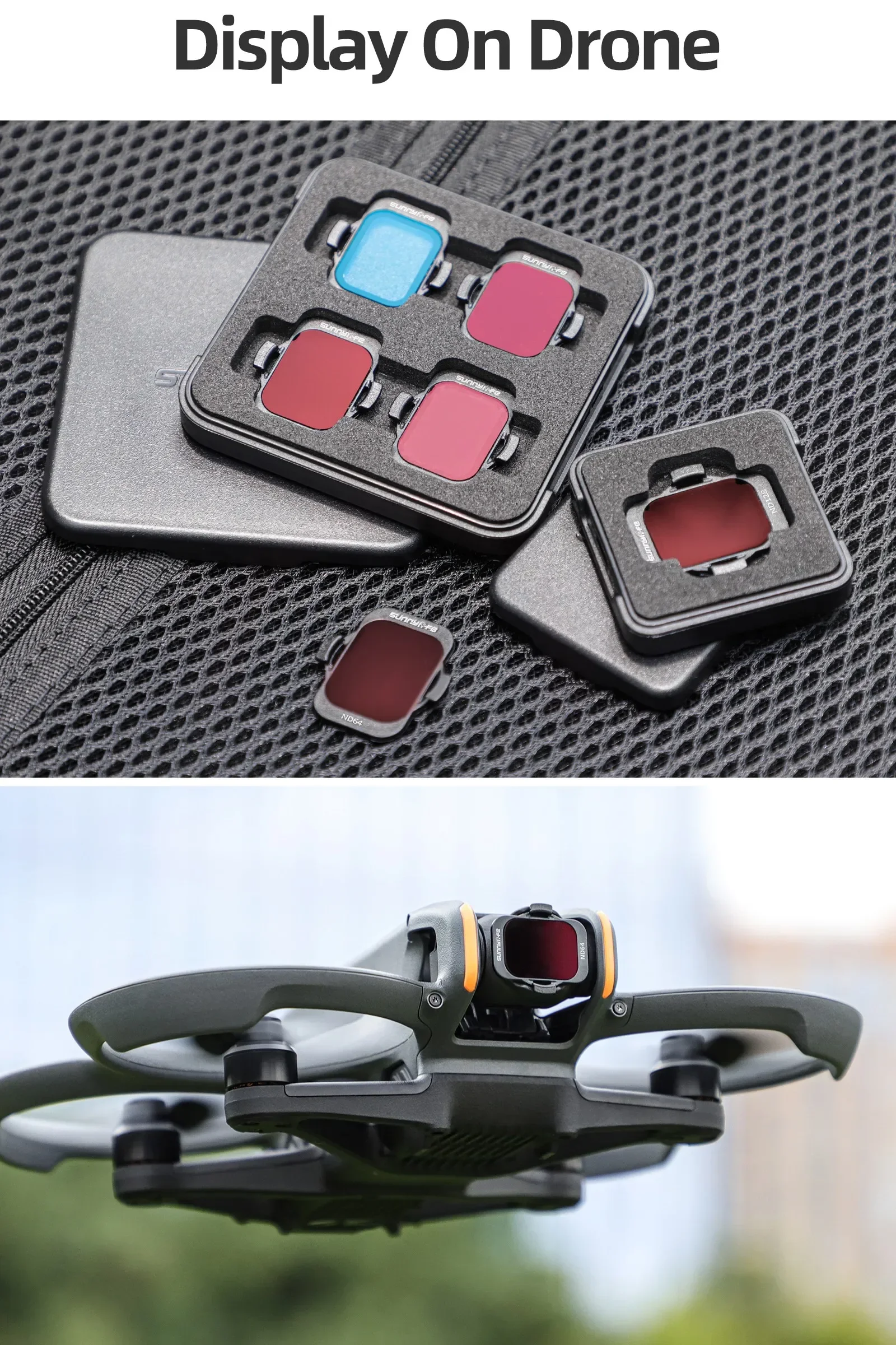 Фото Фильтр для линз Sunnylife для DJI Avata 2, регулируемый фильтр ND8 ND16 ND32 ND64 ND128 MCUV, оптические стеклянные фильтры, сменные аксессуары №4