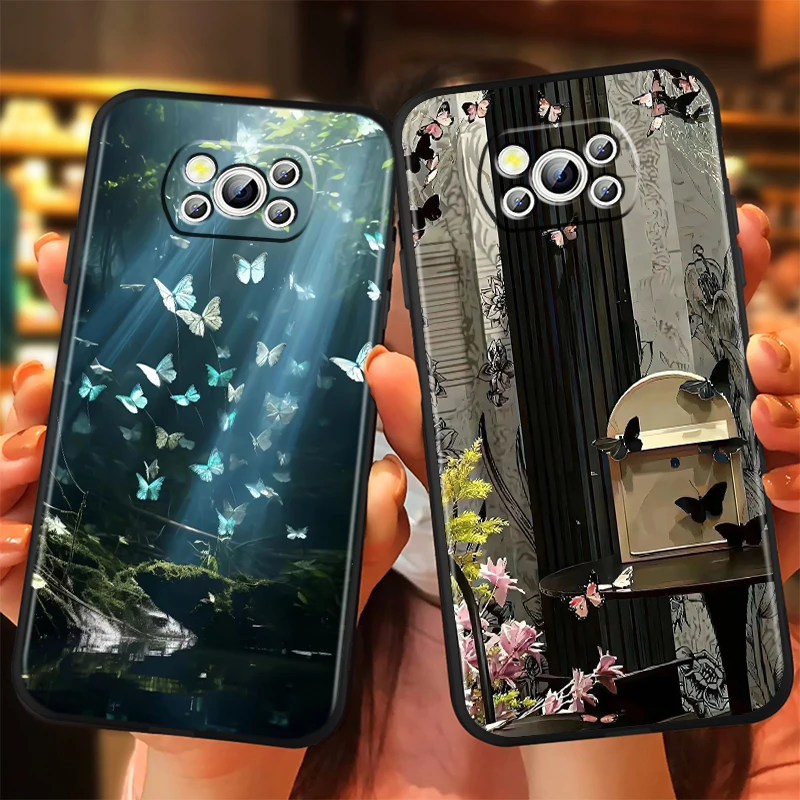 Чехол-бабочка для телефона Xiaomi Mi Poco F5 F4 F3 F2 X5 X4 X3 M6 M5 M5S M4 M3 C40 Pro GT