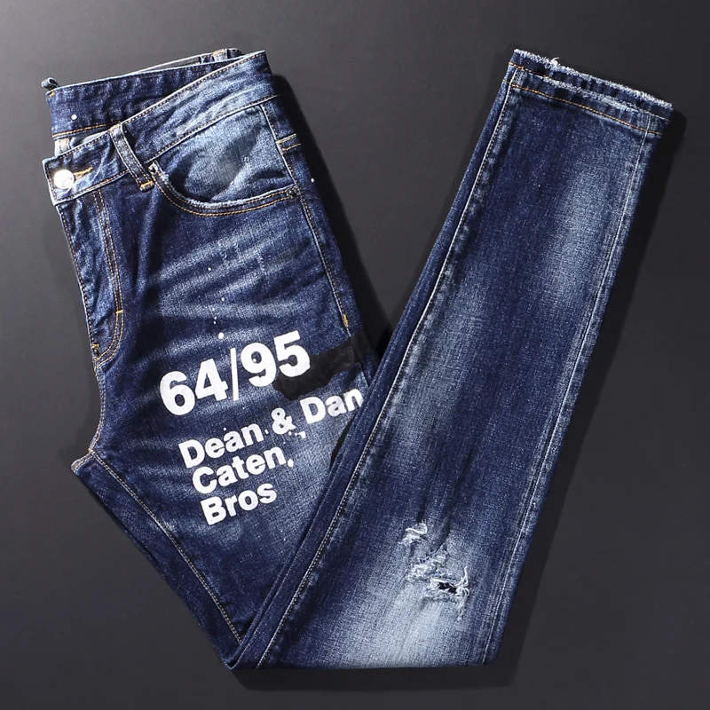 Джинсы Pria Ala, модная наклейка Celana Jeans, дизайнерский дизайн, печать, ретро Celana Denim, хип-хоп, мужская одежда