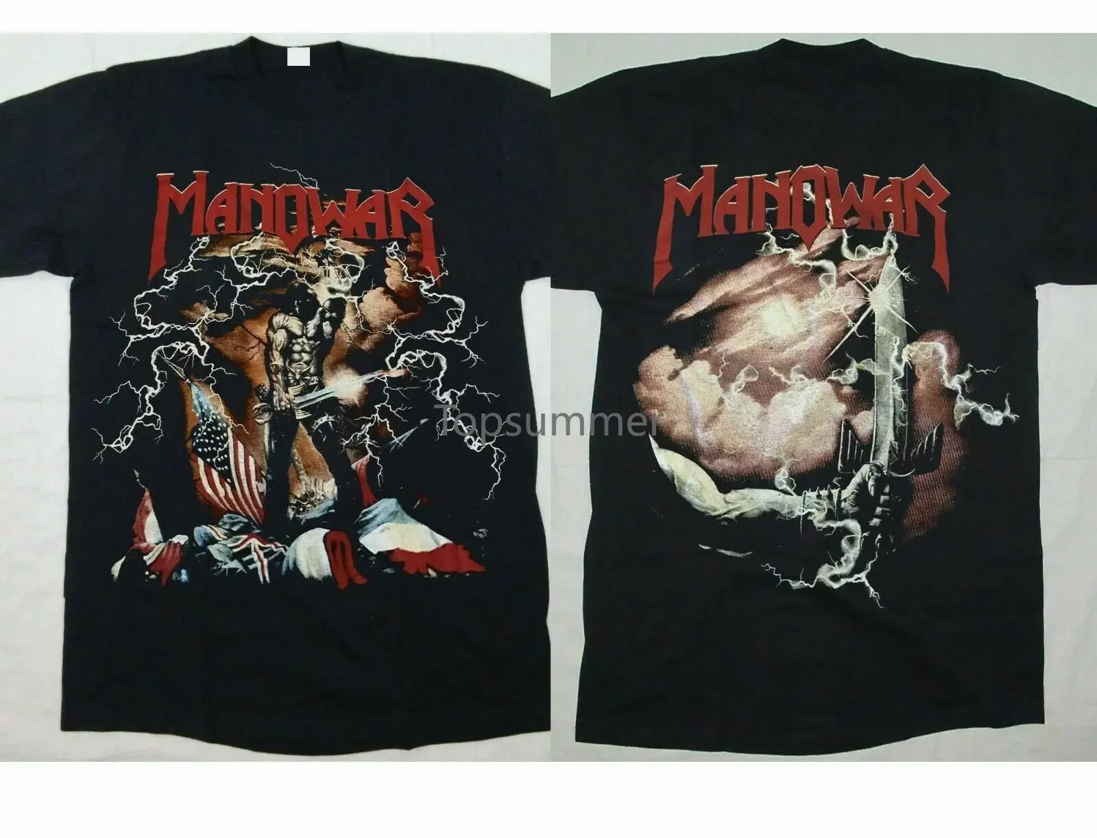 Manowar Винтажная мужская рубашка Kings Of Metal Shirtharajuku Streetwear