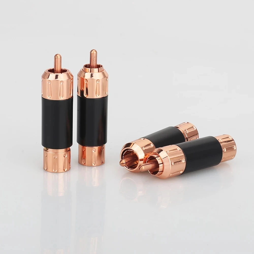 4 шт. высококачественный аудиоразъем RCA с красным медным покрытием, соединительный кабель HIFI, штепсельная вилка