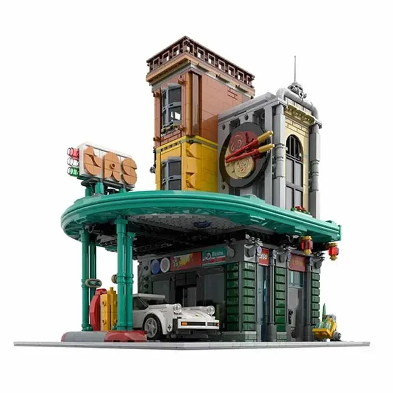 Moc строительные блоки модульный вид на улицу АЗС технические кирпичи DIY сборка строительные игрушки для детей праздничные подарки (art.: 3920d1c07cf45) - 3920d1c07cf45