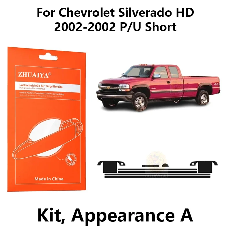 Защитная пленка ZHUAIYA для красок дверной ручки, ТПУ PPF для Chevrolet Silverado HD 2004-2002 P/U, короткая