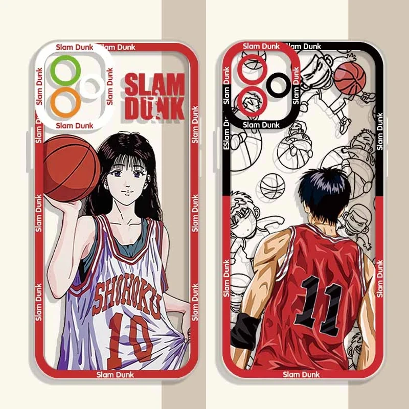 Фото Прозрачный чехол для телефона с аниме Slam Dunk для iPhone 15 14 Pro Max 13 12 Mini 11 Pro XR XS X 8 7 6 6S Plus SE 2020, силиконовая задняя крышка №2