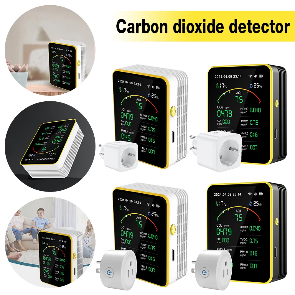 Цифровой Многофункциональный монитор качества воздуха, измеритель CO2 PM2.5 PM1.0 PM10 HCHO TVOC CO CO2, датчик для дома, 15 в 1