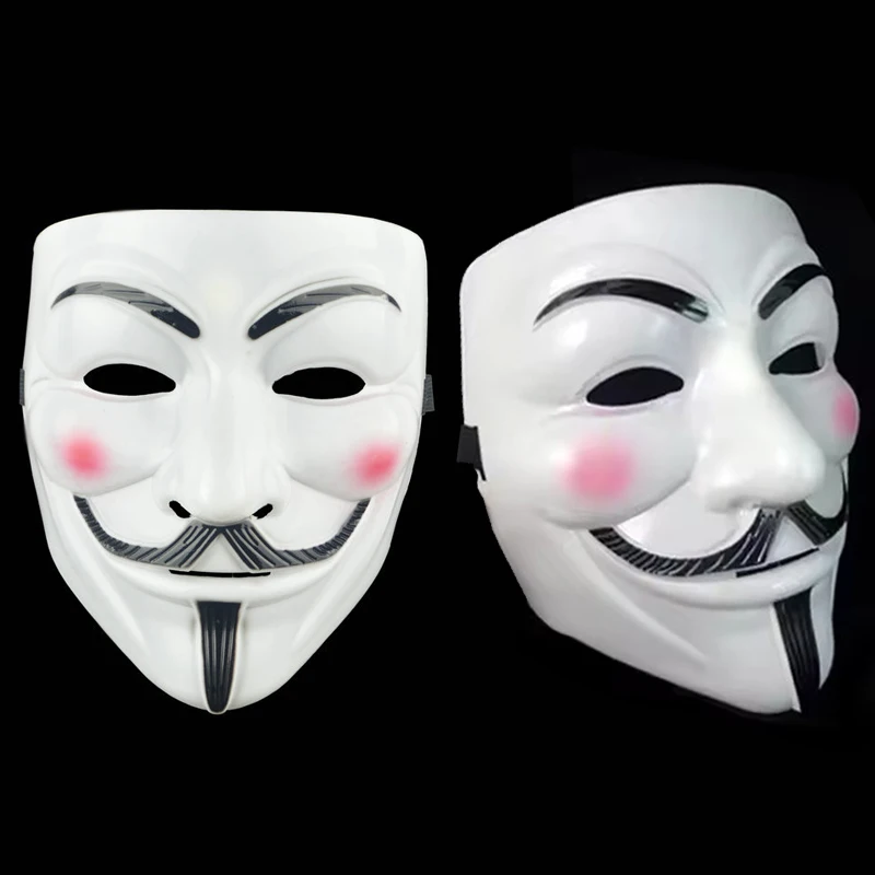Горячий фильм V значит Вендетта Маска Косплей Анфас Фильм Тема Вендетта Маска Хакер Хэллоуин Гримаса Маски Лицо Пластиковый Опора Игрушки