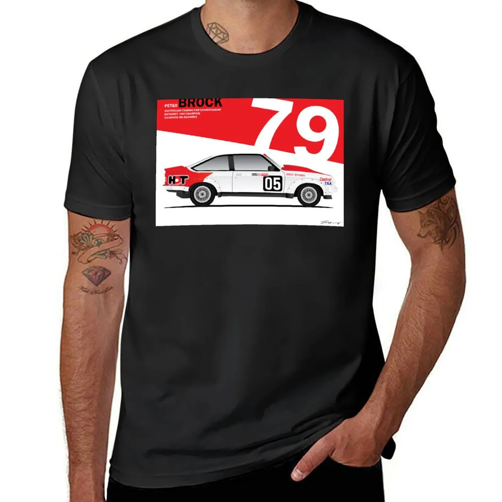 1979 Holden Torana A9X Bathurst Peter Brock Футболка для мальчика Большие размеры индивидуальные простые мужские футболки