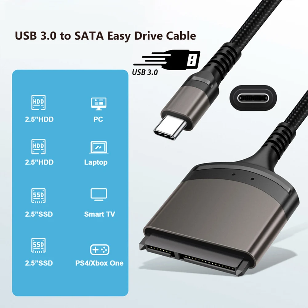 Фото Кабель-адаптер USB 3,0/Type C на SATA для жесткого диска, 23 см №4