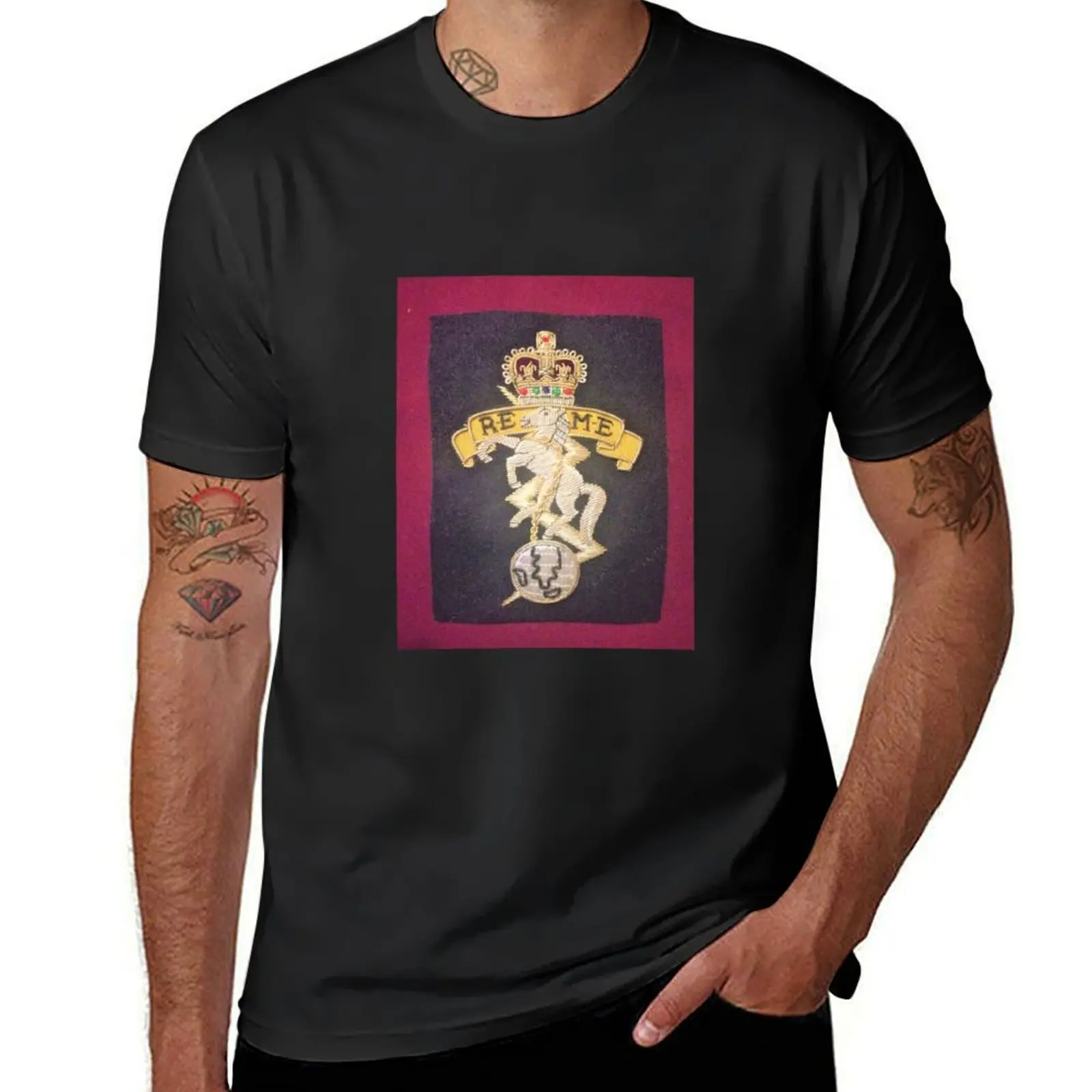 Футболка REME CAP BADGE/INSIGNIA, милые топы, кавайная одежда, мужская тренировочная рубашка