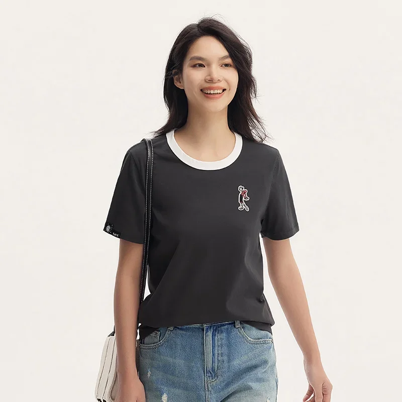 Фото Футболка Semir женская с коротким рукавом, майка с вышивкой, антибактериальная охлаждающая одежда, лето 2024 №4