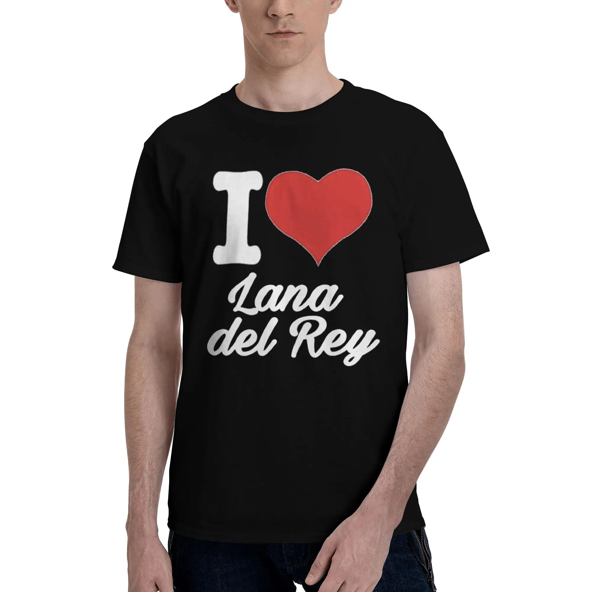 I Love LDR L isi Del Rey Повседневная y2k Мужская одежда Уличная одежда Хип-хоп Футболка Harajuku Принт Хлопковые топы Мужская короткая футболка на заказ