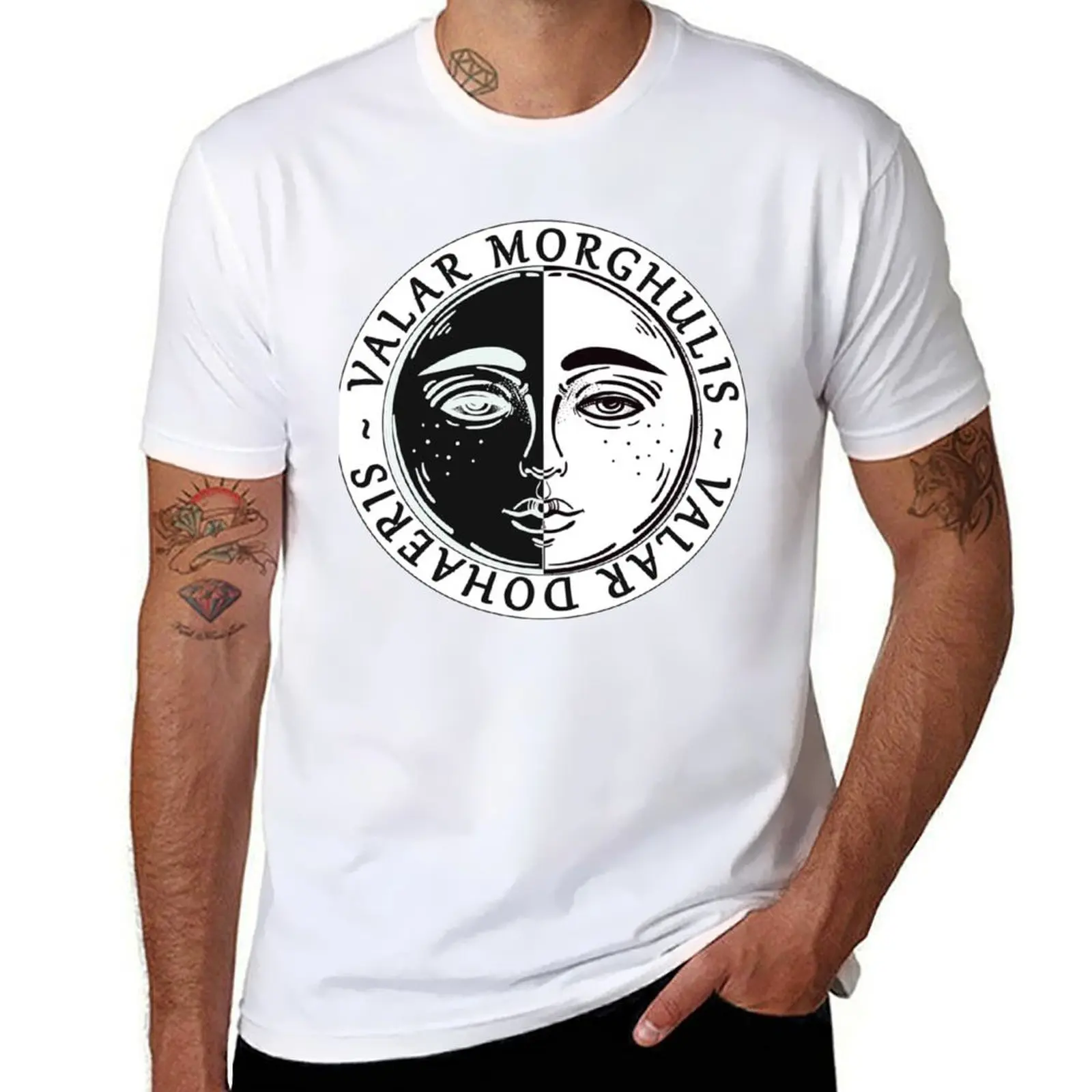 Valar Morghulis Valar Dohaeris Классическая футболка забавные футболки мужская хлопковая футболка 100% футболка