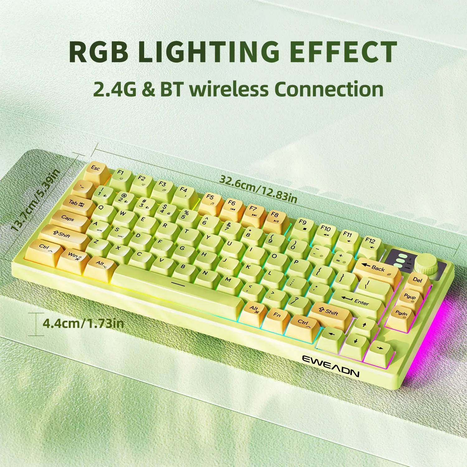 EWEADN Беспроводная клавиатура Bluetooth RGB с подсветкой, двухрежимная портативная многофункциональная ручка, игровая клавиатура для офисного ПК для геймера, подарок (art.: 3920cb44406b3) - 3920cb44406b3