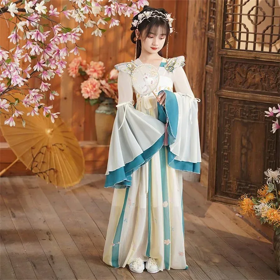 Фото Disfraz chino antiguo para niños, платье Хада, ropa *** Baile Folclórico Hanfu, платье традиционного китайского пар №5