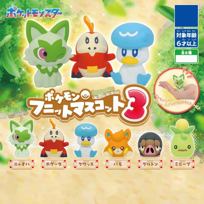 6 шт./лот Pokemon аниме игрушки милые Sprigatito Quaxly ПВХ украшение для торта орнамент фигурку куклы модель детские подарки на день рождения